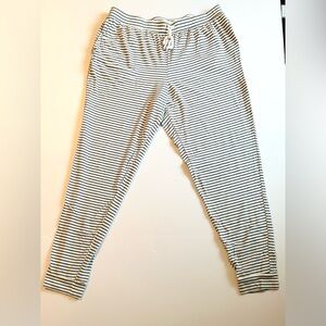 Sonoma Women’s Teal and White Striped Sleep Jogger Style Bottoms w/ Pockets
